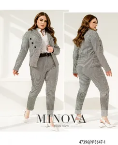 Костюм 8647-1-серая-клетка Minova