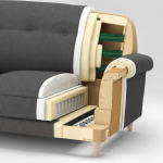 2-местный диван - IKEA ESSEBODA, 94x96x192см, черный,  ЭССЕБОДА ИКЕА