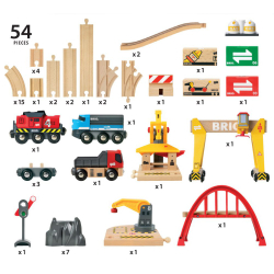 Brio Kolejka - Набор деревянной железной дороги Cargo Deluxe 33097
