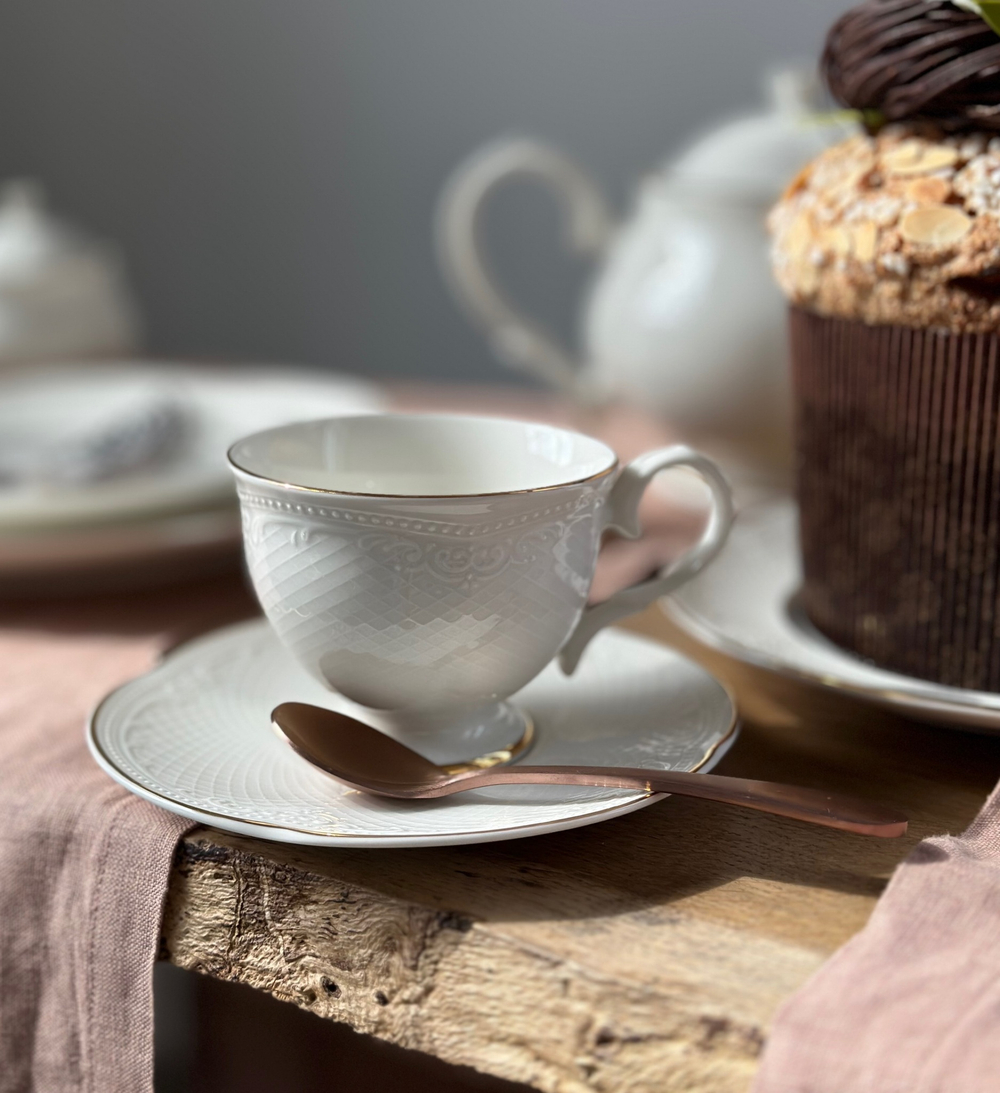 Чайная пара 250 мл, фарфор, "Aristocrat-Gold". Noble