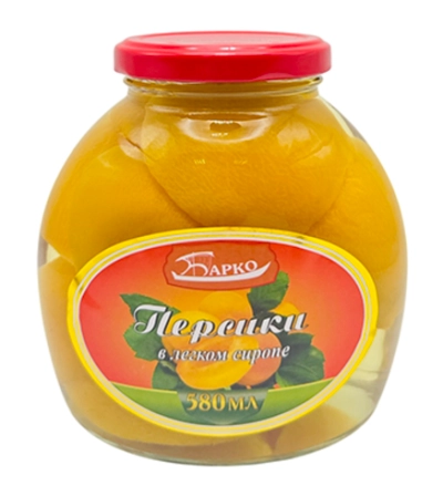 персики БАРКО половинки 580мл ст/б (1х12)