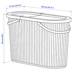 IKEA DAMMÄNG  (ИКЕА ДАММÄНГ)  -  Корзина с крышкой, серо-зеленая, 48 л