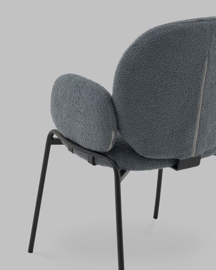 Стул с подлокотниками Molly букле темно-серый