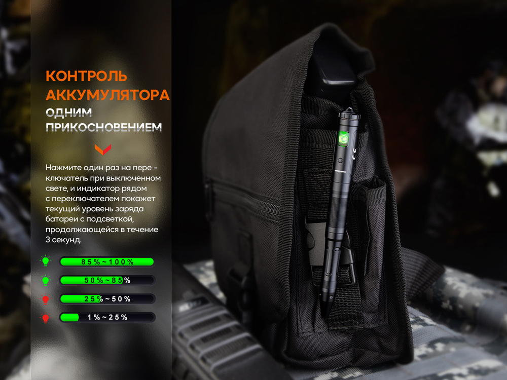 Тактическая ручка Fenix T6 черная, T6-Black