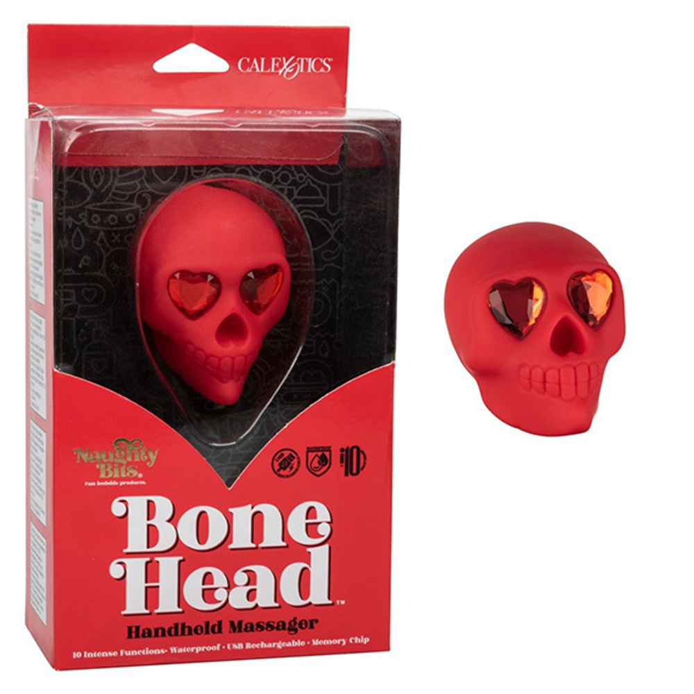 Красный вибромассажер в форме черепа California Exotic Novelties Bone Head Handheld Massager SE-4410-06-3