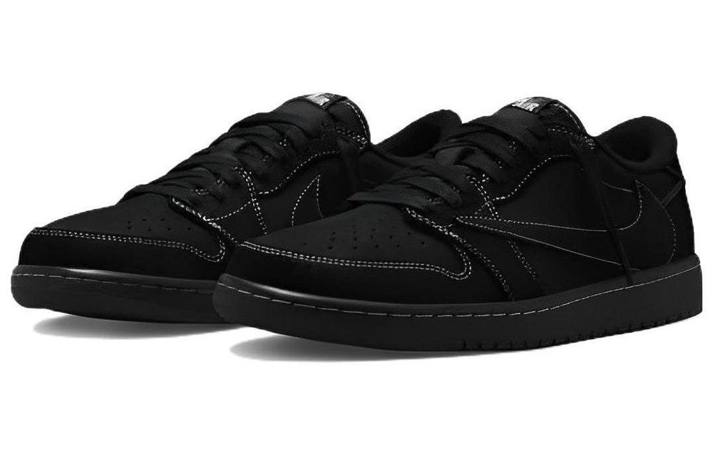 Travis Scott x Air Jordan 1 Low OG "Black/Phantom" Black Samurai trend retro basketball shoes for men and women with the same black barb 4.0