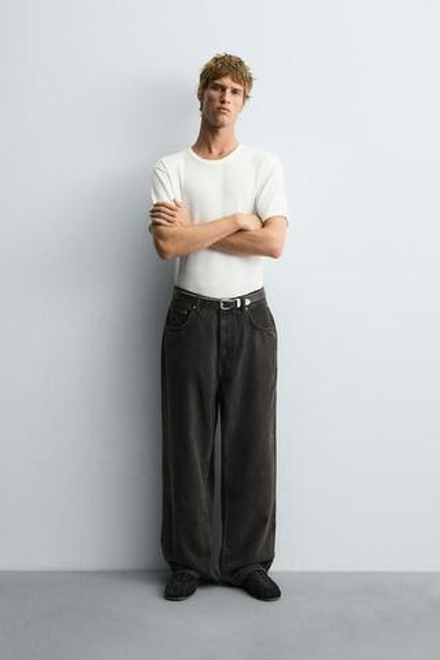 ZARA ДЖИНСЫ BAGGY FIT, КОРИЧНЕВЫЙ