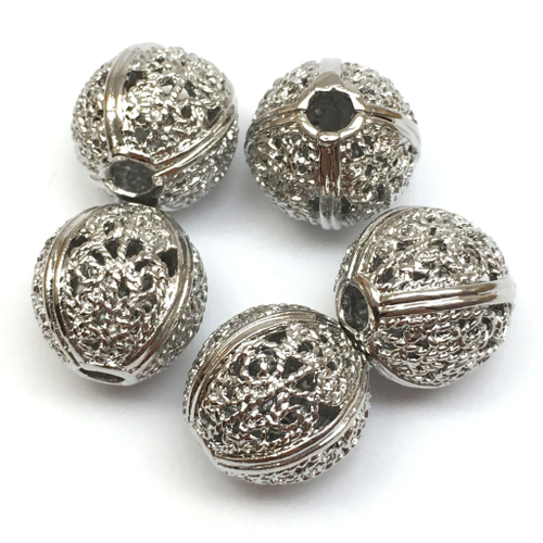 Бусины для украшений 11 мм, родий