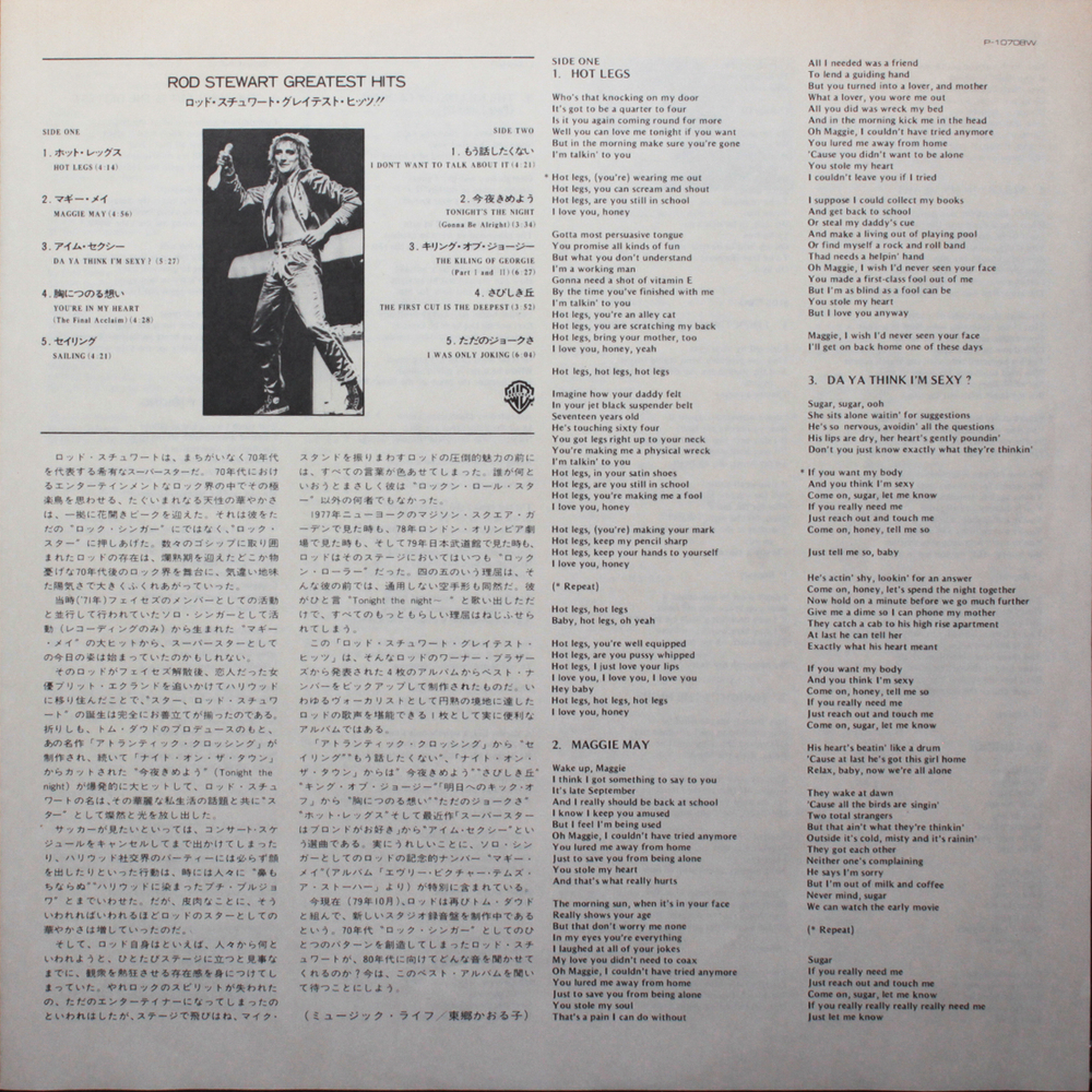 Rod Stewart / Greatest Hits, Vol. 1 (LP)