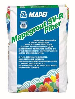 Mapei Mapegrout SV-R Fiber быстротвердеющий ремонтный состав для бетона 25кг