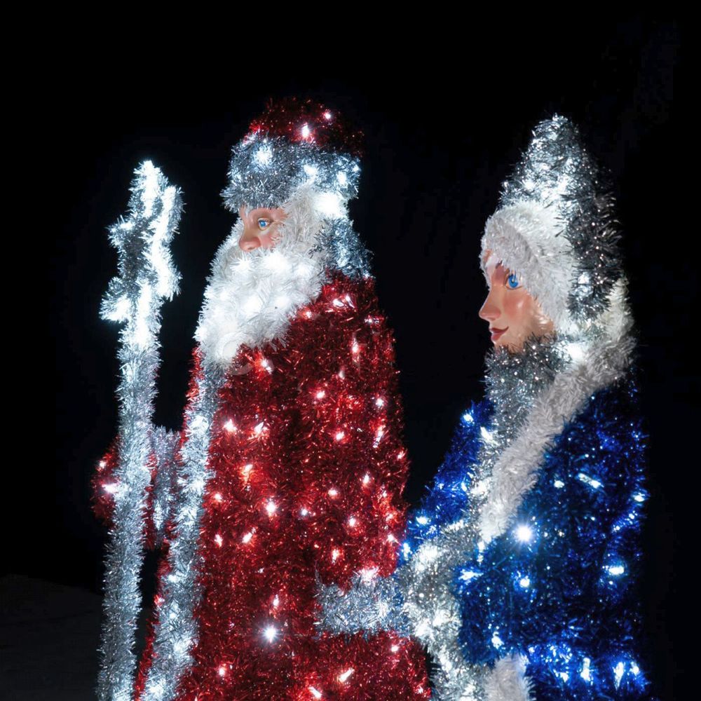 уличные фигуры "Дед Мороз и Снегурочка серия Искристые"