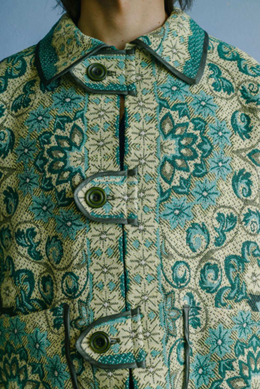 Купить Куртка Soeurs с Крупными Застежками/Green Tab Jacket зеленая Куртка Soeurs с Крупными Застежками/Green Tab Jacket зеленая