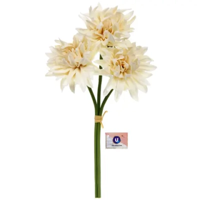 Цветы искусственные «Natur» 34см Хризантемы 3шт молочные