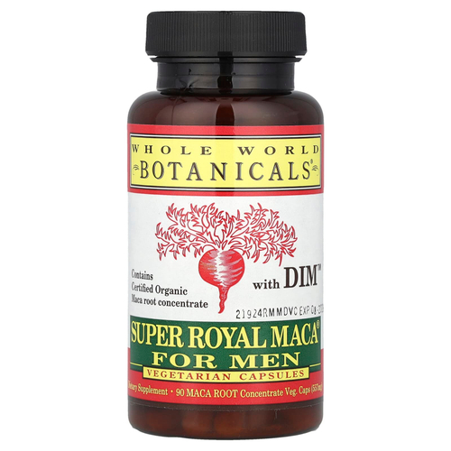 Whole World Botanicals, Super Royal Maca®, для мужчин, 90 растительных капсул