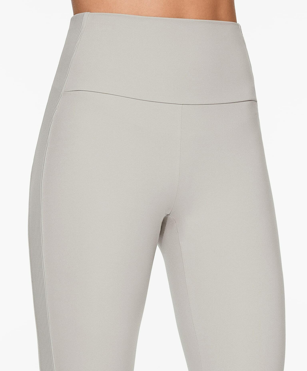 OYSHO Легинсы Comfortlux в рубчик с высокой посадкой длиной 65 см, серый