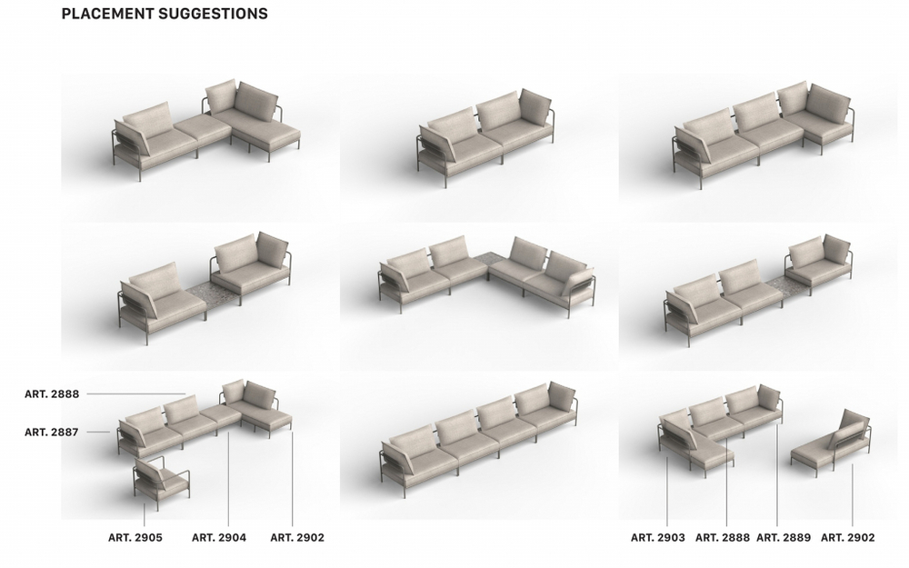 Модуль левый с подушками Scab Design Flap, терракотовый, кремовый