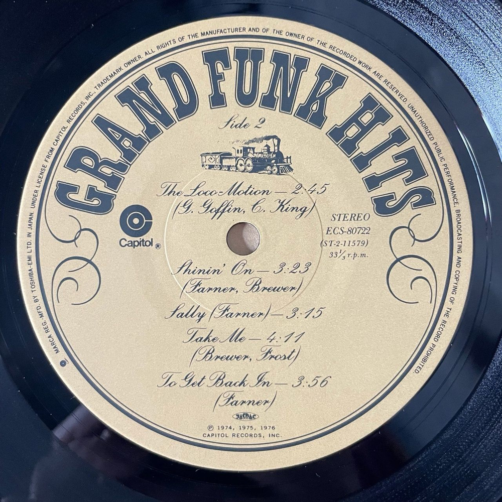 Винтажная виниловая пластинка LP Grand Funk Hits (Japan 1976) (Obi) Some Kind Of Wonderful (Poster)
