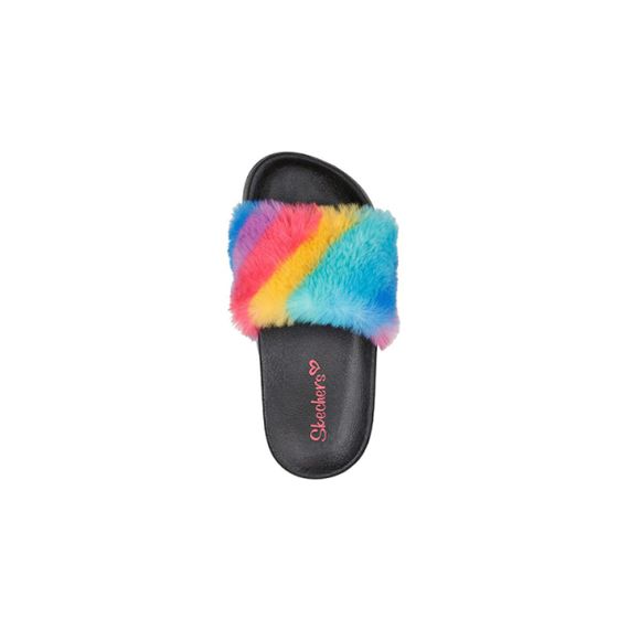 Skechers Sunny Slides-Fuzzy Steps 'Black'