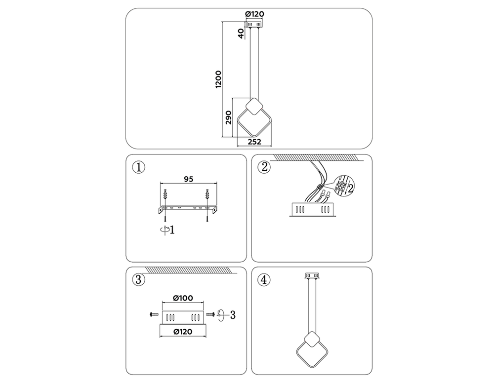 Ambrella Подвесной светодиодный светильник LineTech FL5255