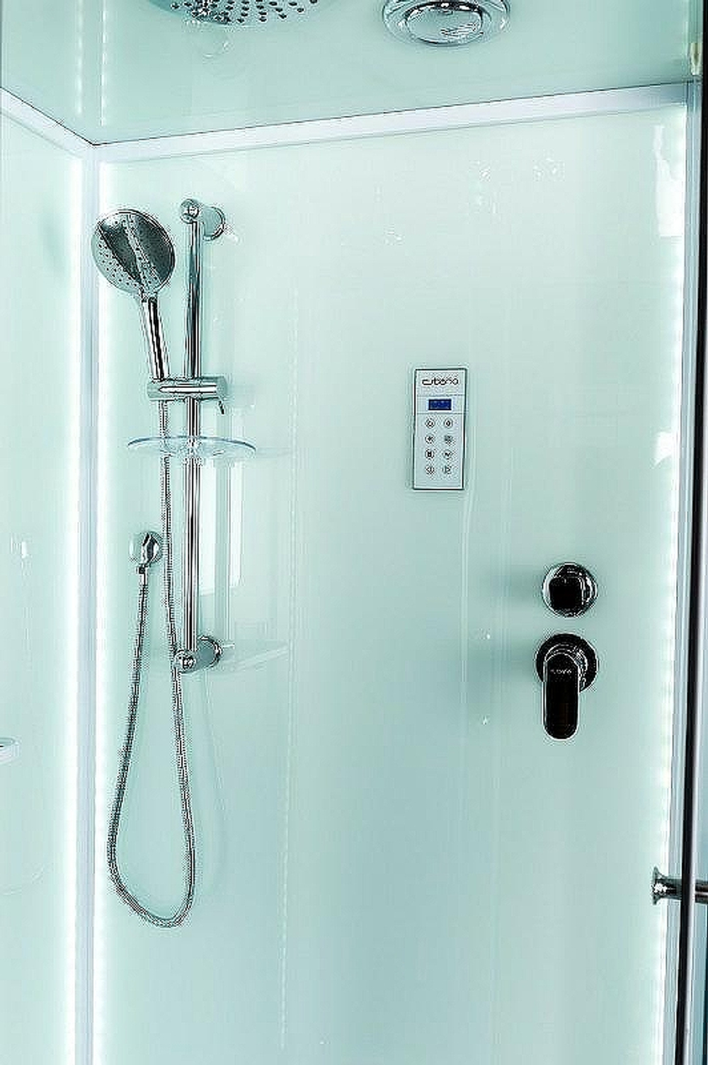 Душевая кабина Esbano (Эсбано) ES-L90CR, с низким поддоном, с электрикой и LED освещением, 90х90х210