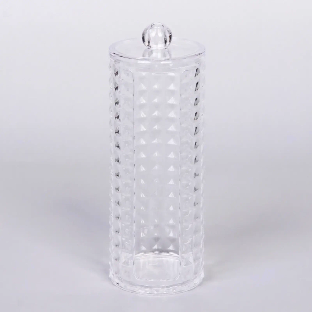 Диспенсер для ватных дисков «КАПЕЛЛА», прозрачный, 7.3*19см