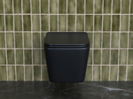 Комплект подвесной безободковый унитаз Ceramica Nova Metric CN3007MB черный матовый с сиденьем микролифт + инсталляция Geberit Delta 458.163.21.1 с панелью смыва, хром глянцевый
