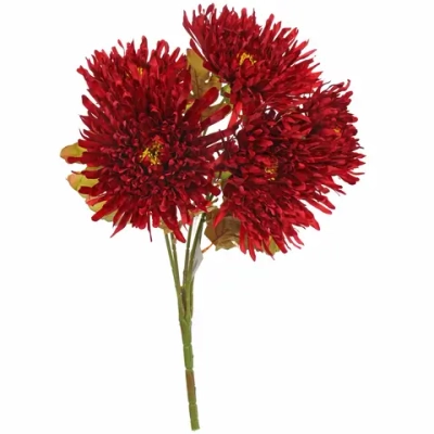 Искусственные цветы «Хризантема» 45см 5 цветков бордовый