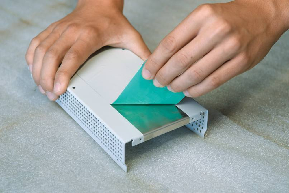 Термостойкая защитная клейкая лента для порошковой окраски 50600, зелёная