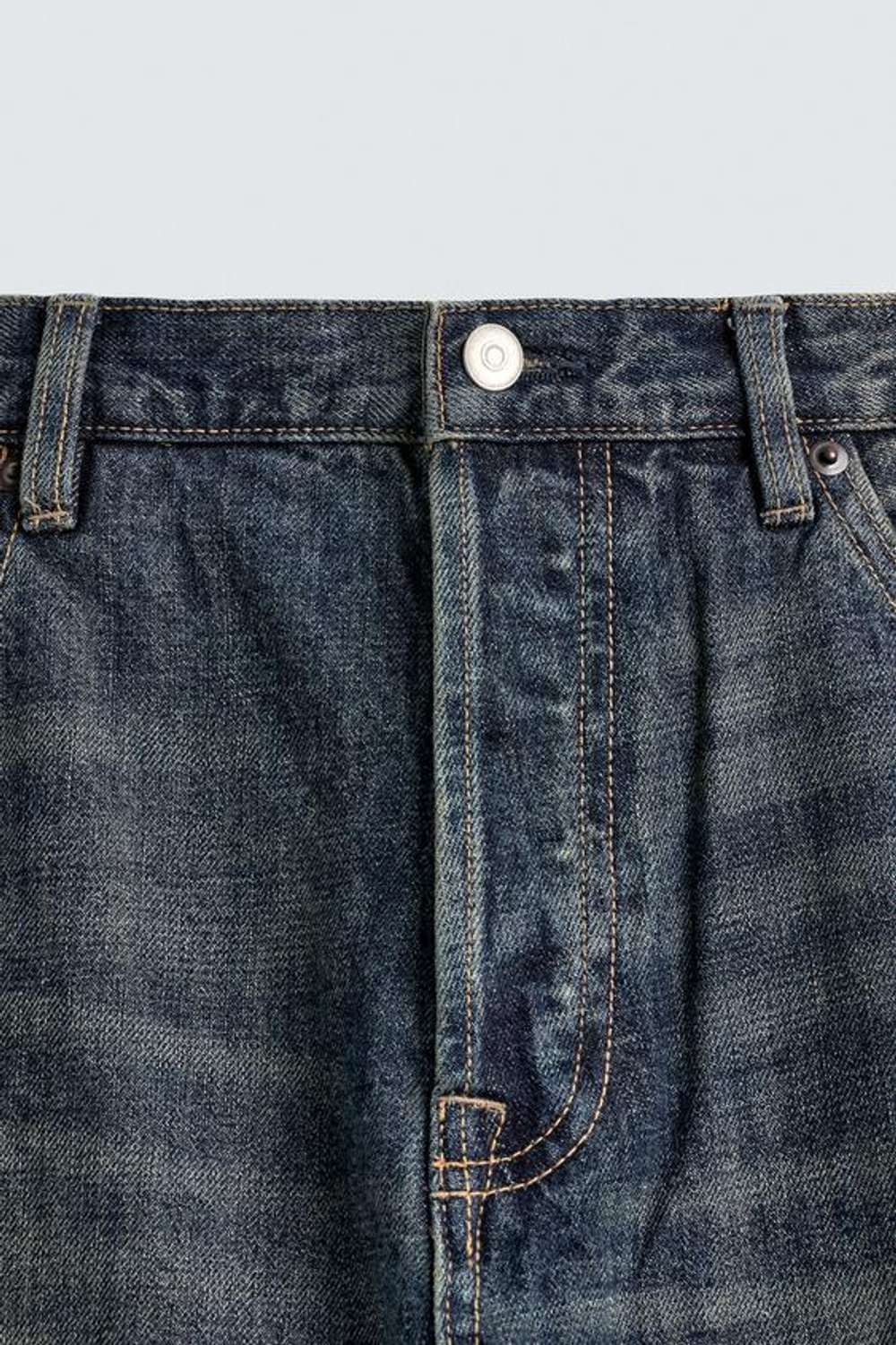 ZARA ДЖИНСЫ STRAIGHT FIT, ВЫЦВЕТШИЙ СИНИЙ