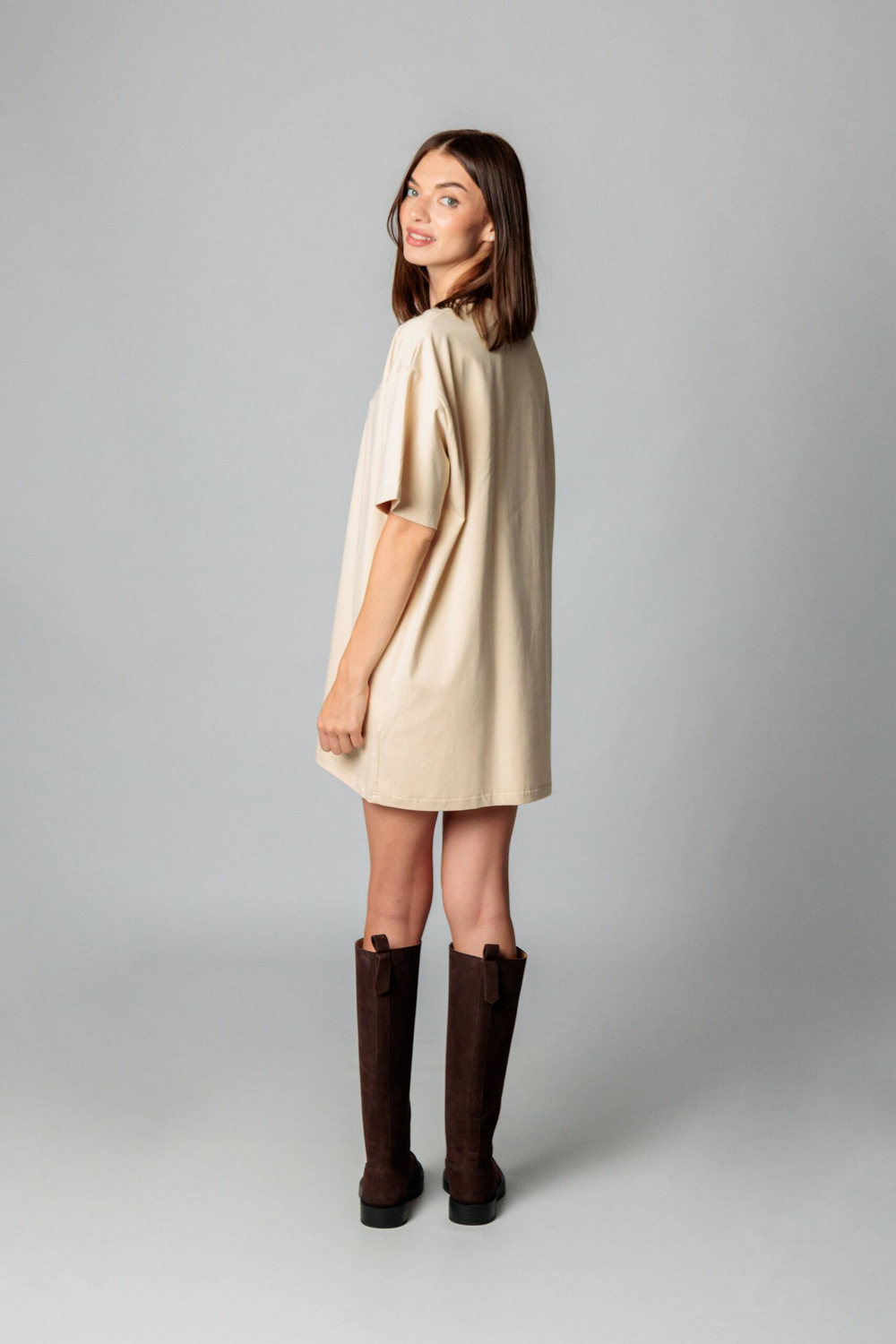 Платье-футболка женская арт. Н-05 цвет "светло- бежевый"