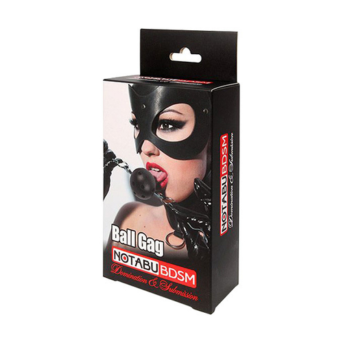 Черный силиконовый кляп-шарик 4.5см с трензелем на ремешке Bior Toys Notabu NTB-80544