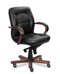 Кресло для руководителя Victoria B черная кожа