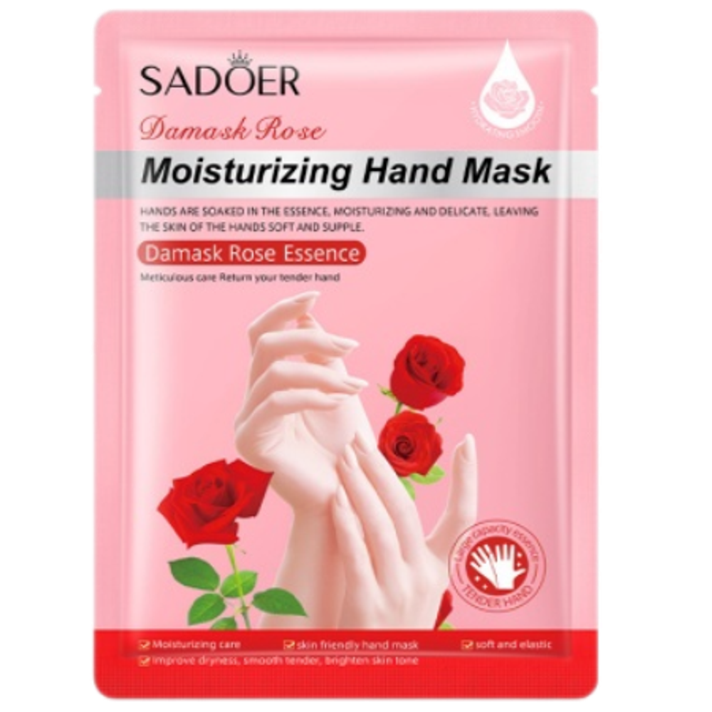 Sadoer Moisturizing Hand Mask Damask Rose Essence, 35g - Увляжняющая маска перчатки для рук с розой