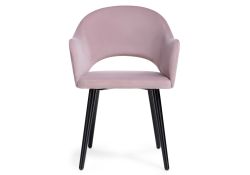 Стул на металлокаркасе Апри микровелюр розовый / черный глянец
