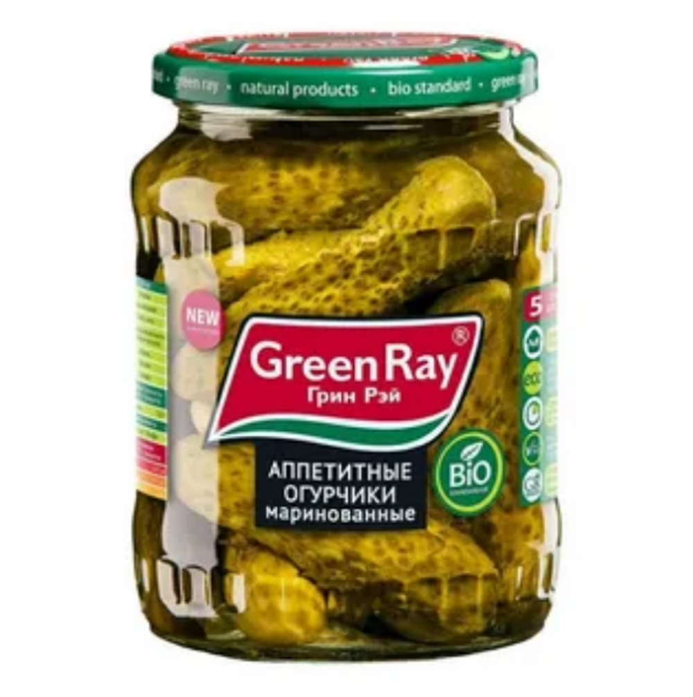 Огурцы маринованные Green Ray ст/б, 1500мл