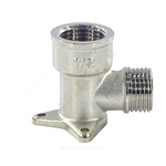 Угольник латунь никель установочный Ду 15 (1/2") 3 отверстия ВР/НР SantechSystems