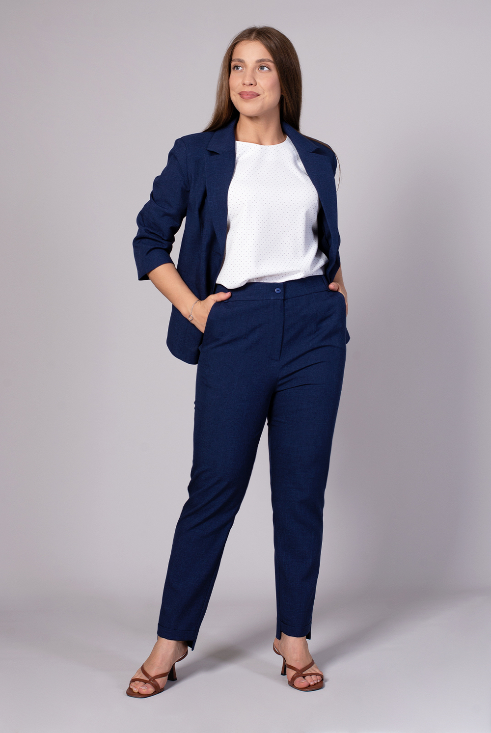 Блузка женская 2165ЮПБ, горох #259Ги092165ЮПБ