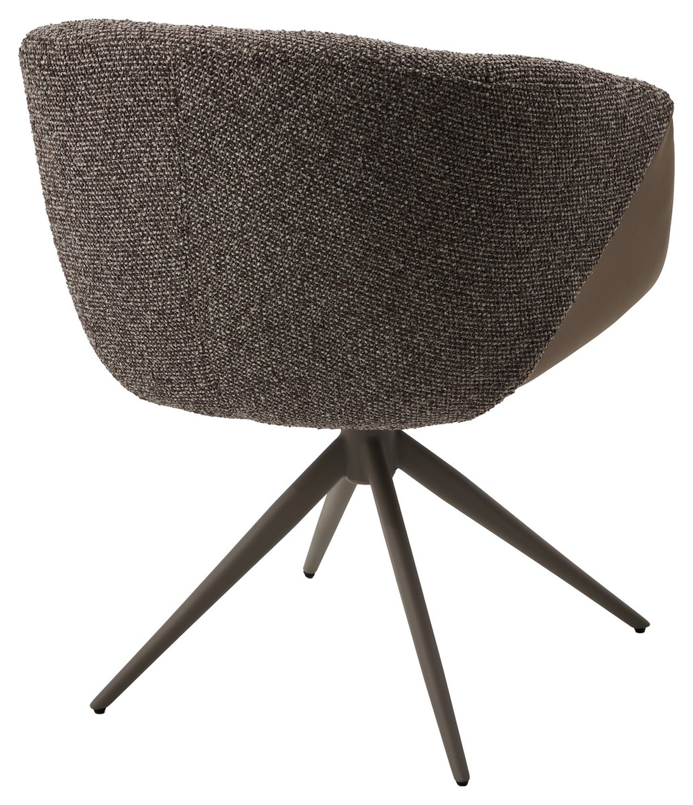 Стул ГИССЕН (GISSEN) 360 град., цвет КОФЕ HP032-08A PU / V885-1, экокожа / ткань / ЛАТТЕ, ®DISAUR