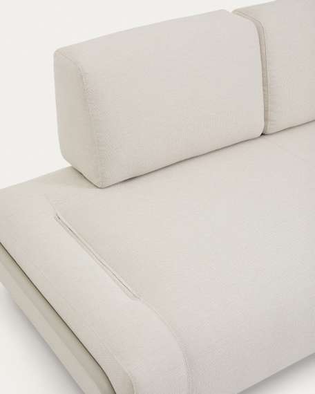 2-местный модуль дивана Compo из шенилла цвета экрю с бежевым каркасом, 200 см