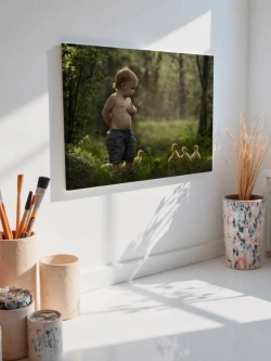 Картина на стену 40 X 50 Ребенок и Утята