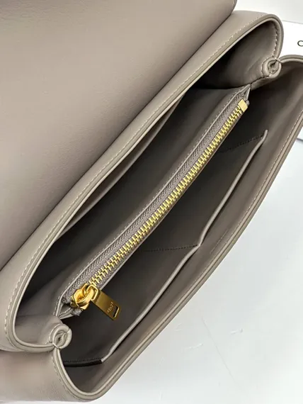 Сумки CELINE MEDIUM NINO из блестящей телячьей кожи серый