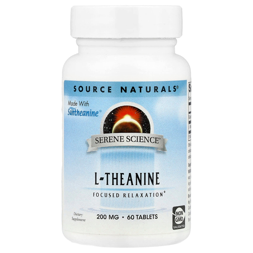 Source Naturals, L-теанин, 200 мг, 60 таблеток