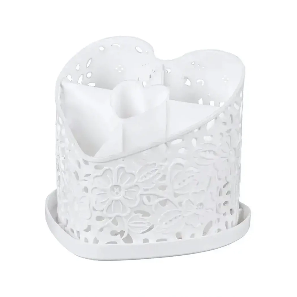 Подставка под столовые приборы Сердце (белый)