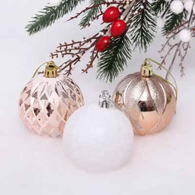 Набор шаров 6 см «Нежность» (в наборе 12 шт), Шампань/Белый