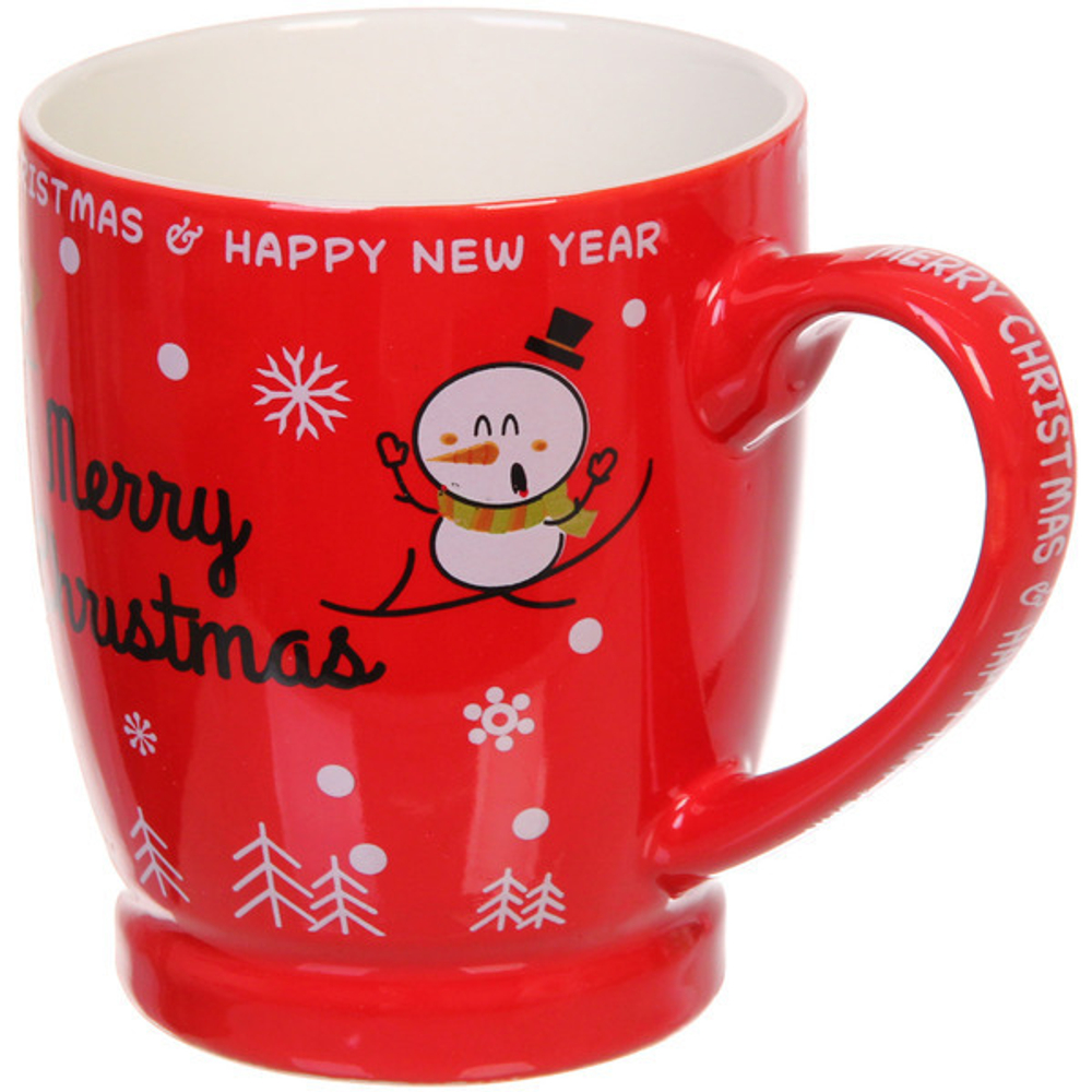 Кружка керамическая 320мл «Санта», красная