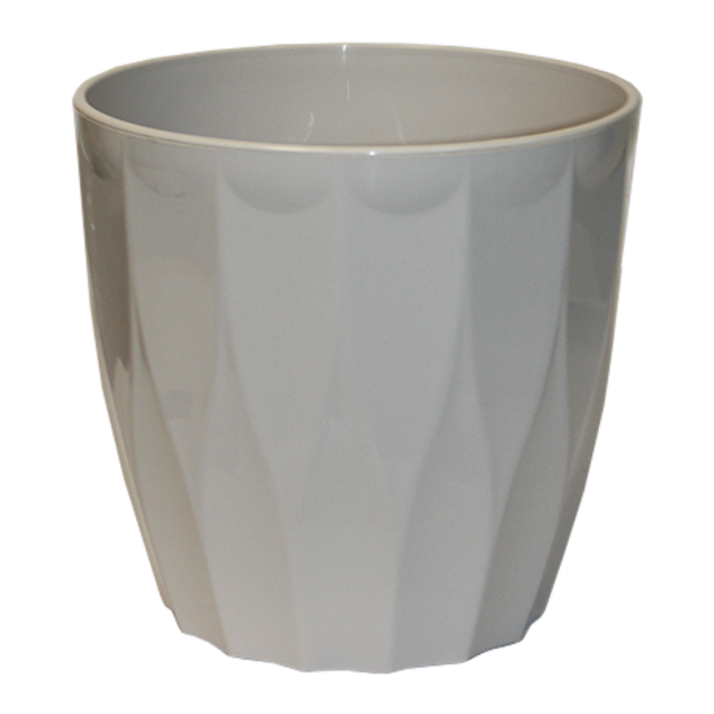 Горшок для цветов пластиковый 4,5л d-20см «Флюте» со вставкой льняной