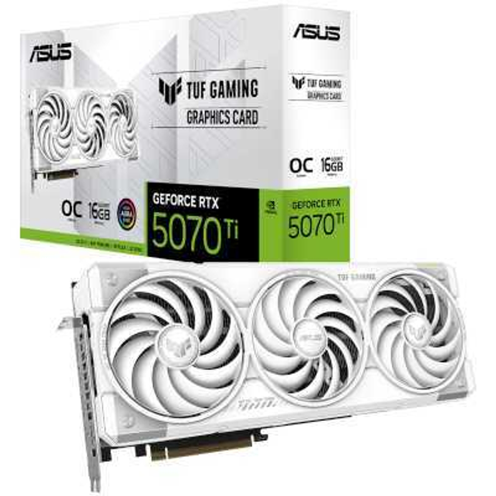Видеокарта ASUS nVidia GeForce RTX 5070 Ti 16Gb TUF-RTX5070TI-O16G-WHITE-GAMING