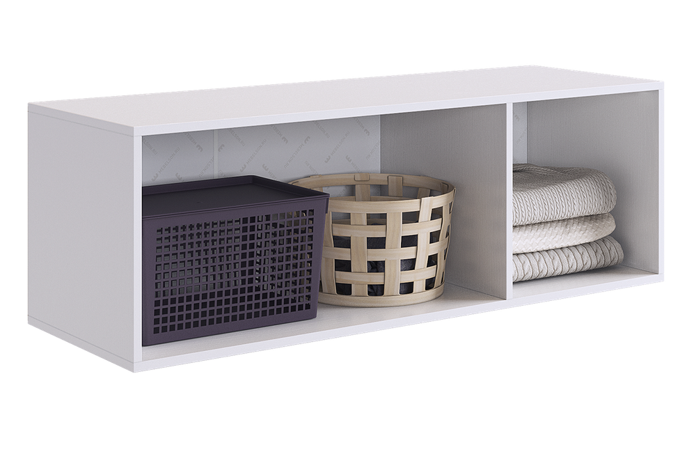 Антресоль "Зефир" трехдверная 119.01 (белое дерево/пудра розовая (эмаль))