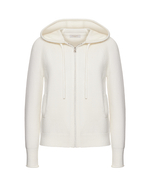 Комплект кардиган на молнии с капюшоном и брюки зауженные из кашемира, белый