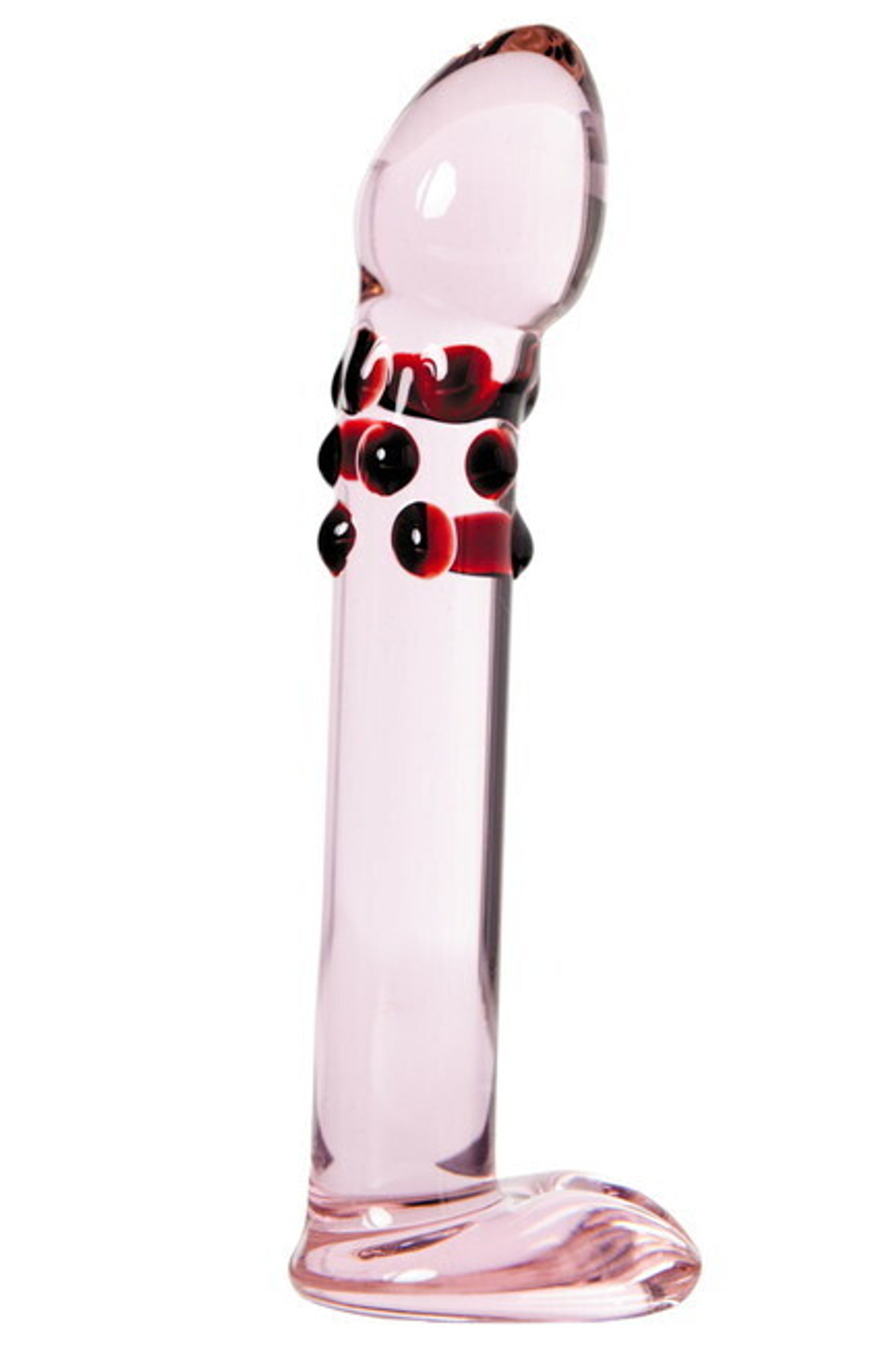 Фаллоимитатор стеклянный с изогнутой головкой Sexus Glass (Цвет: розовый)